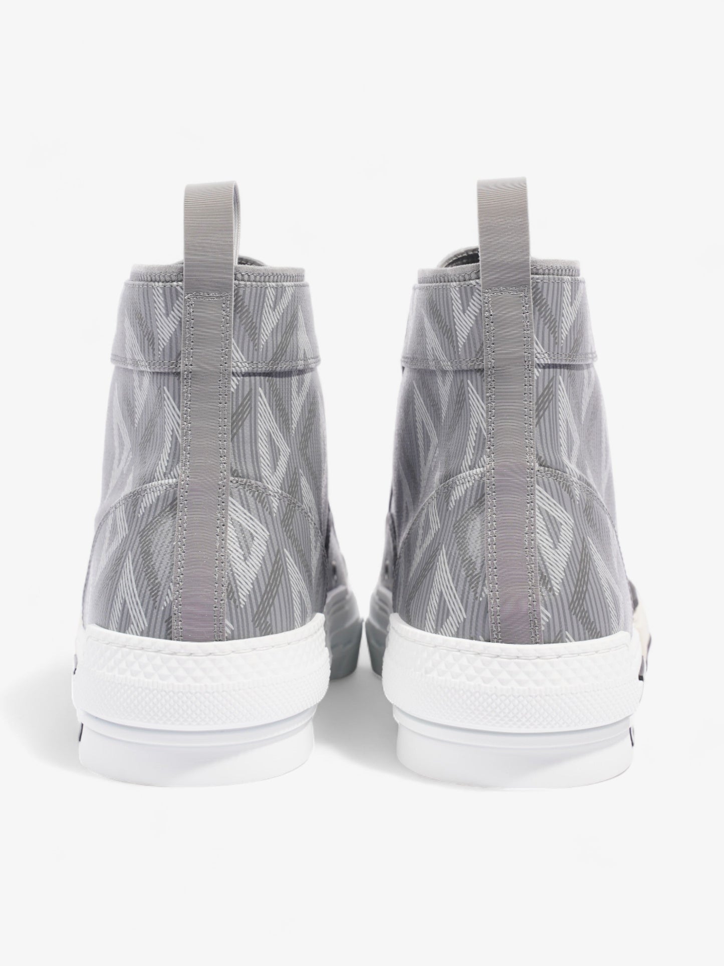 Christian Dior B23 CD Diamond Sneakers Grey / White Canvas EU 44 UK 10