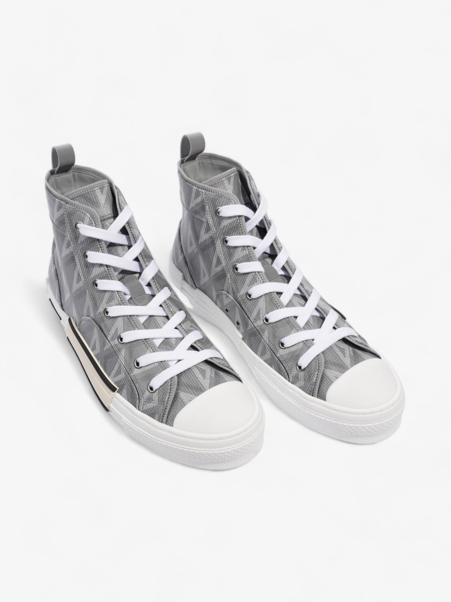 Christian Dior B23 CD Diamond Sneakers Grey / White Canvas EU 44 UK 10