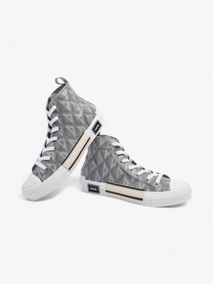 Christian Dior B23 CD Diamond Sneakers Grey / White Canvas EU 44 UK 10