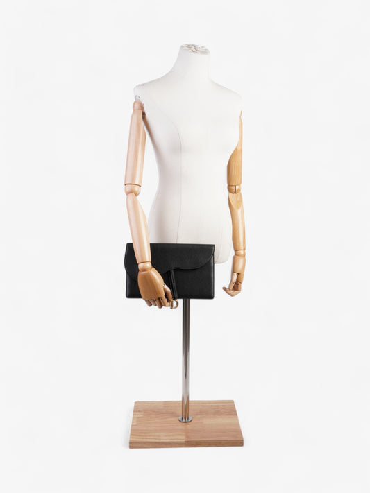 Christian Dior Saddle Pouch Black Leather
