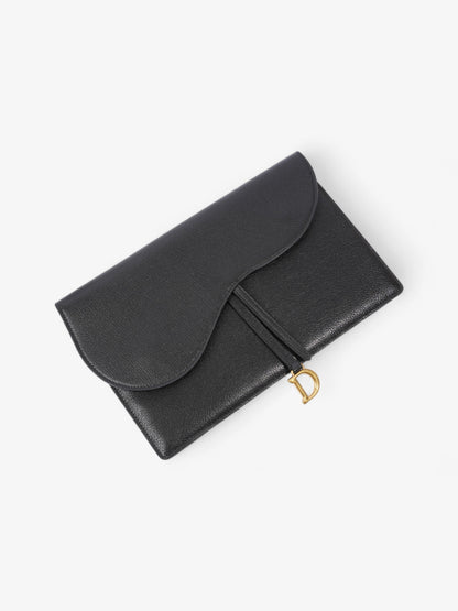 Christian Dior Saddle Pouch Black Leather