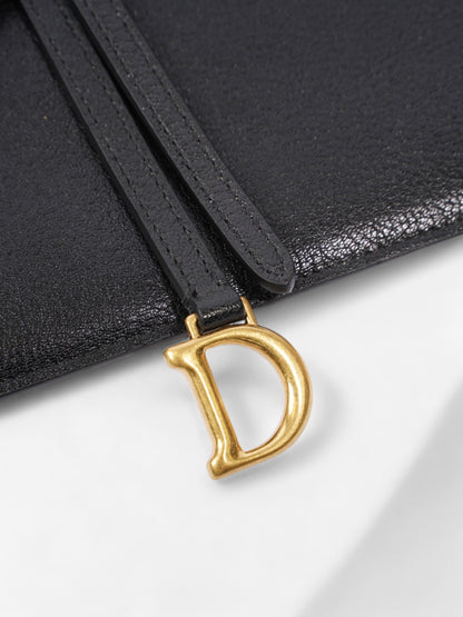 Christian Dior Saddle Pouch Black Leather