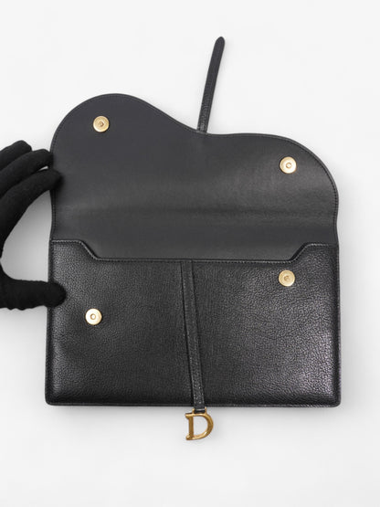 Christian Dior Saddle Pouch Black Leather