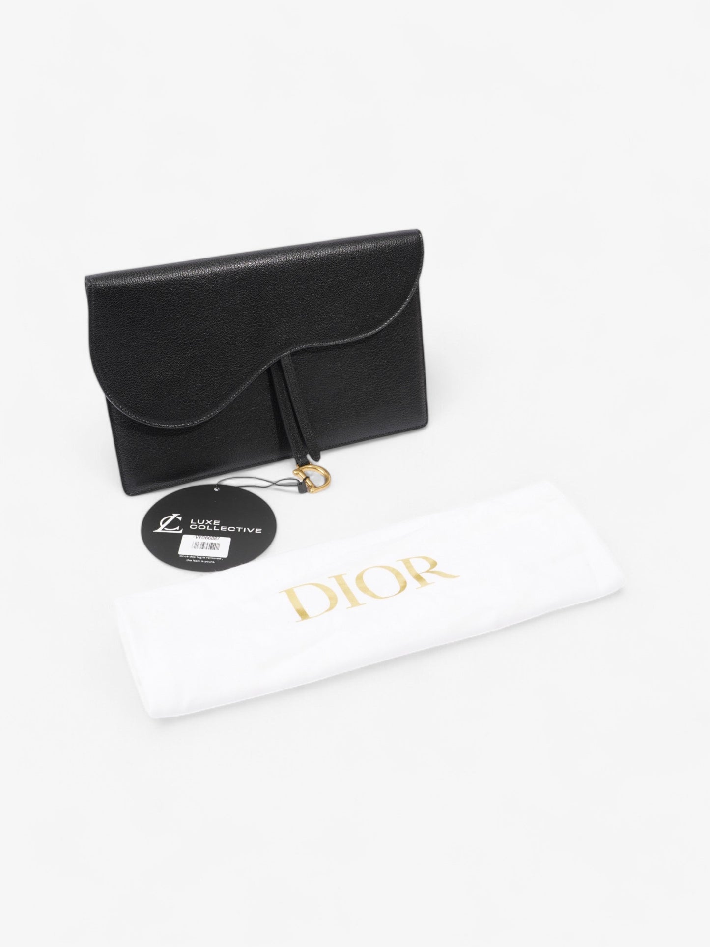 Christian Dior Saddle Pouch Black Leather