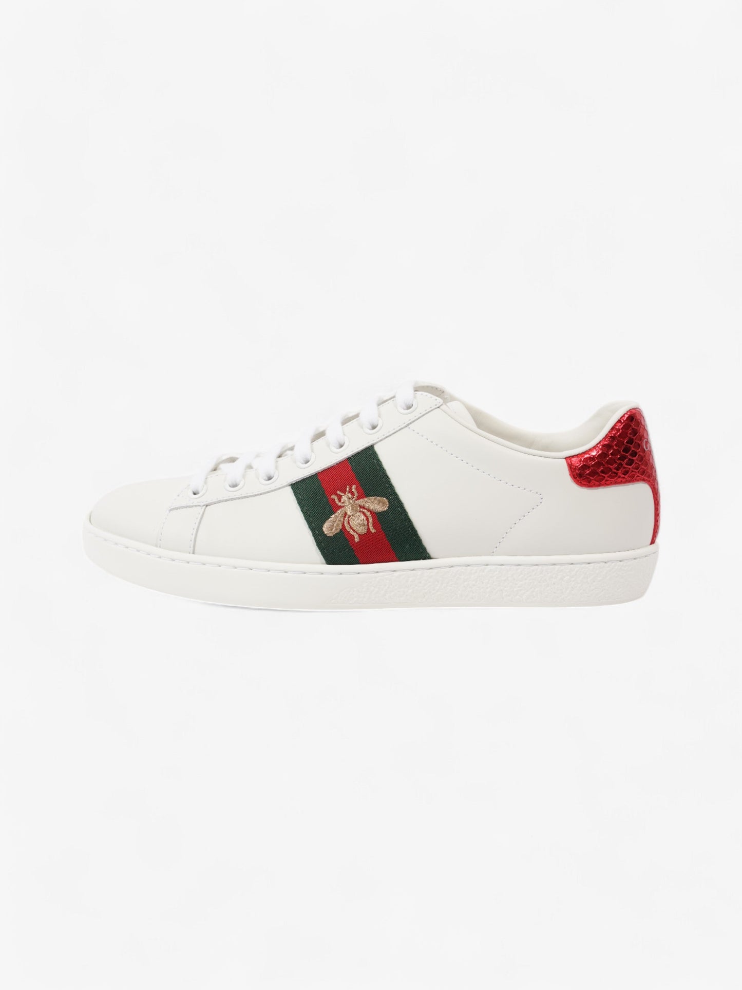 Gucci New Ace Bee Sneakers White  / Green / Red Leather EU 38 UK 5