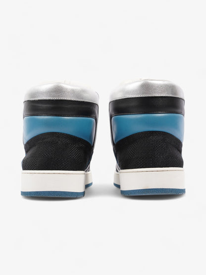 Louis Vuitton High Top Sneakers Black / Blue / Silver Leather EU 39.5 UK 6.5
