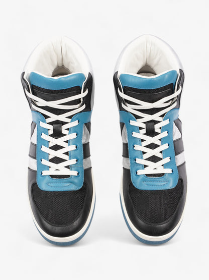 Louis Vuitton High Top Sneakers Black / Blue / Silver Leather EU 39.5 UK 6.5