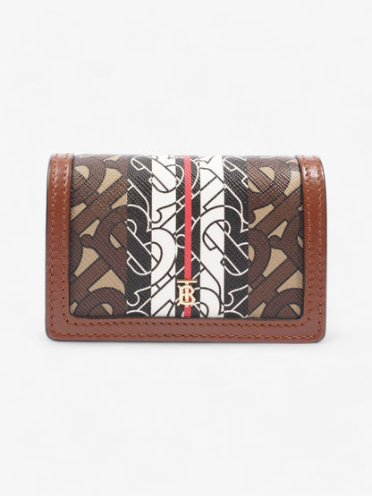 Burberry TB Mini Wallet Brown / Black / White Leather