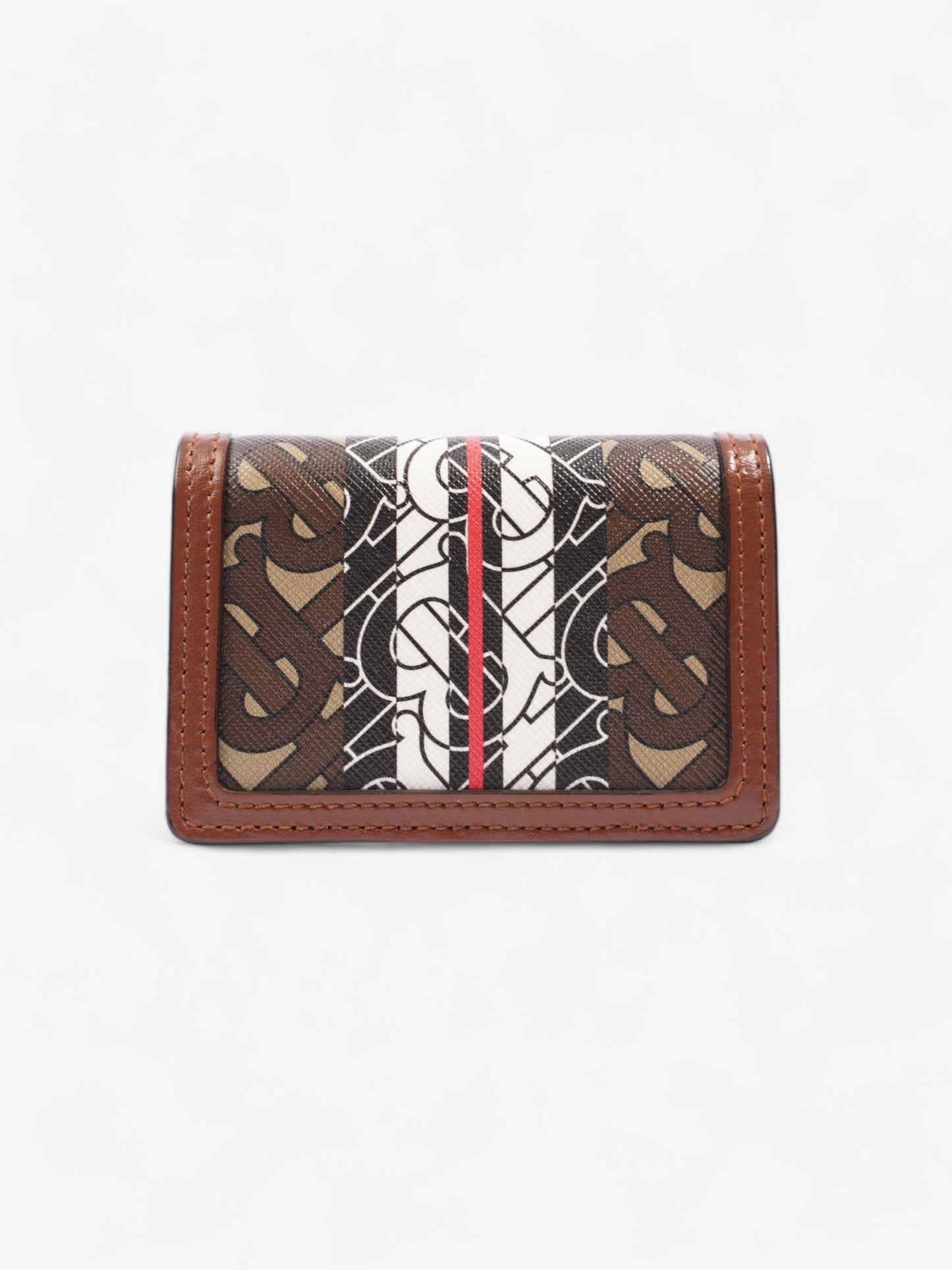 Burberry TB Mini Wallet Brown / Black / White Leather