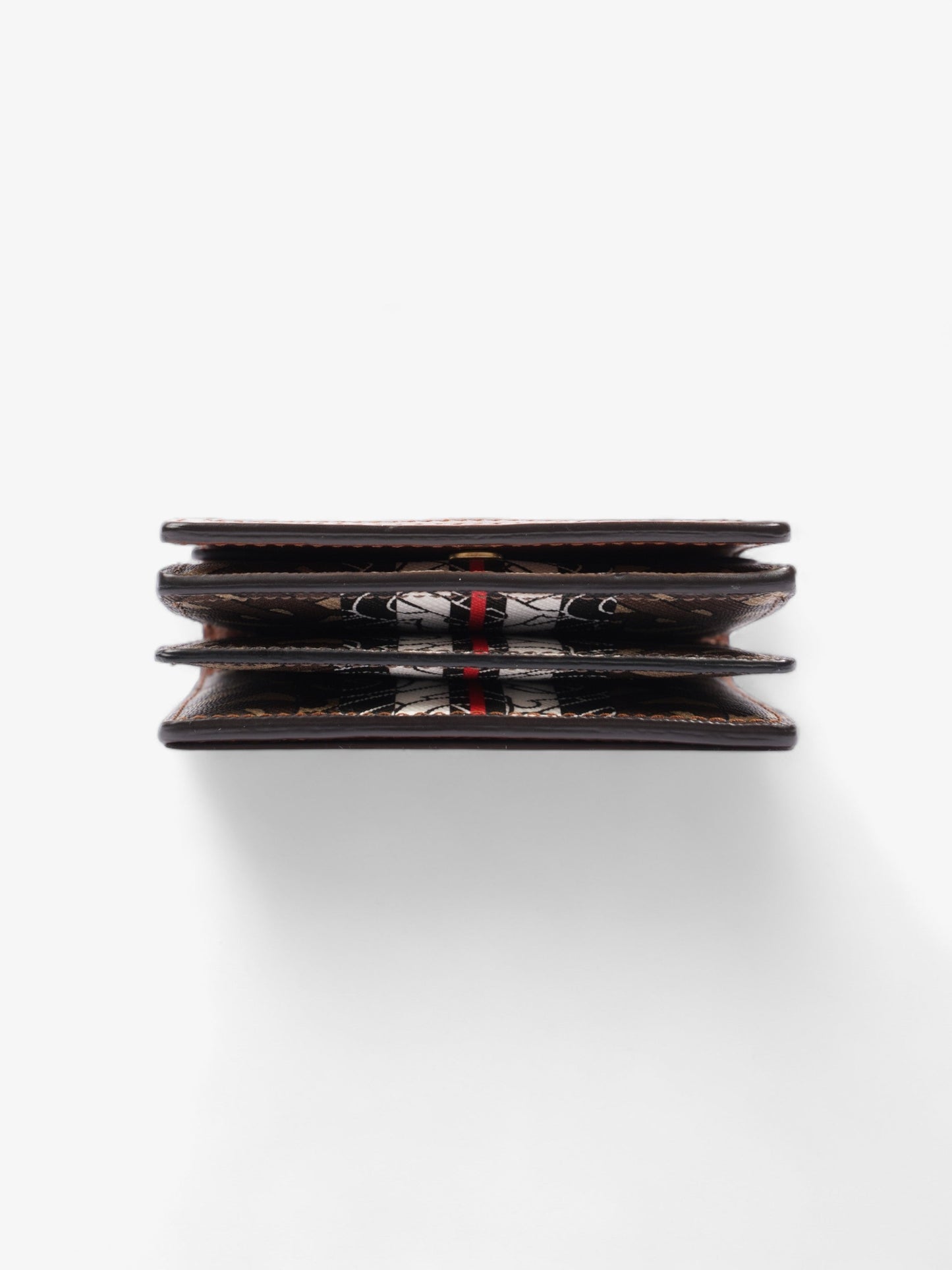 Burberry TB Mini Wallet Brown / Black / White Leather