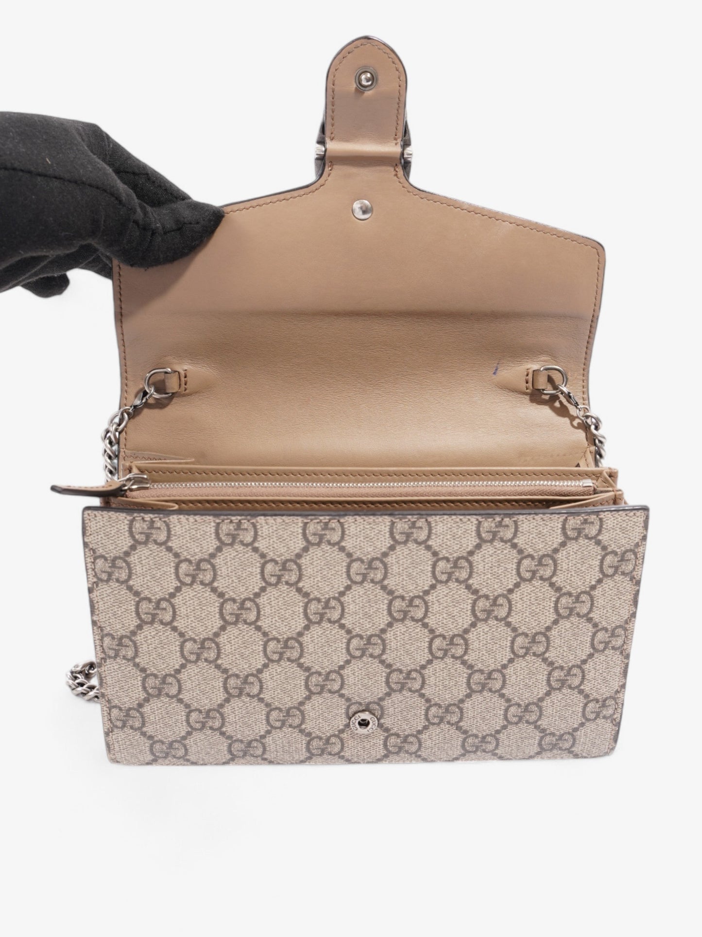 Gucci Dionysus Chain Wallet GG Supreme Coated Canvas