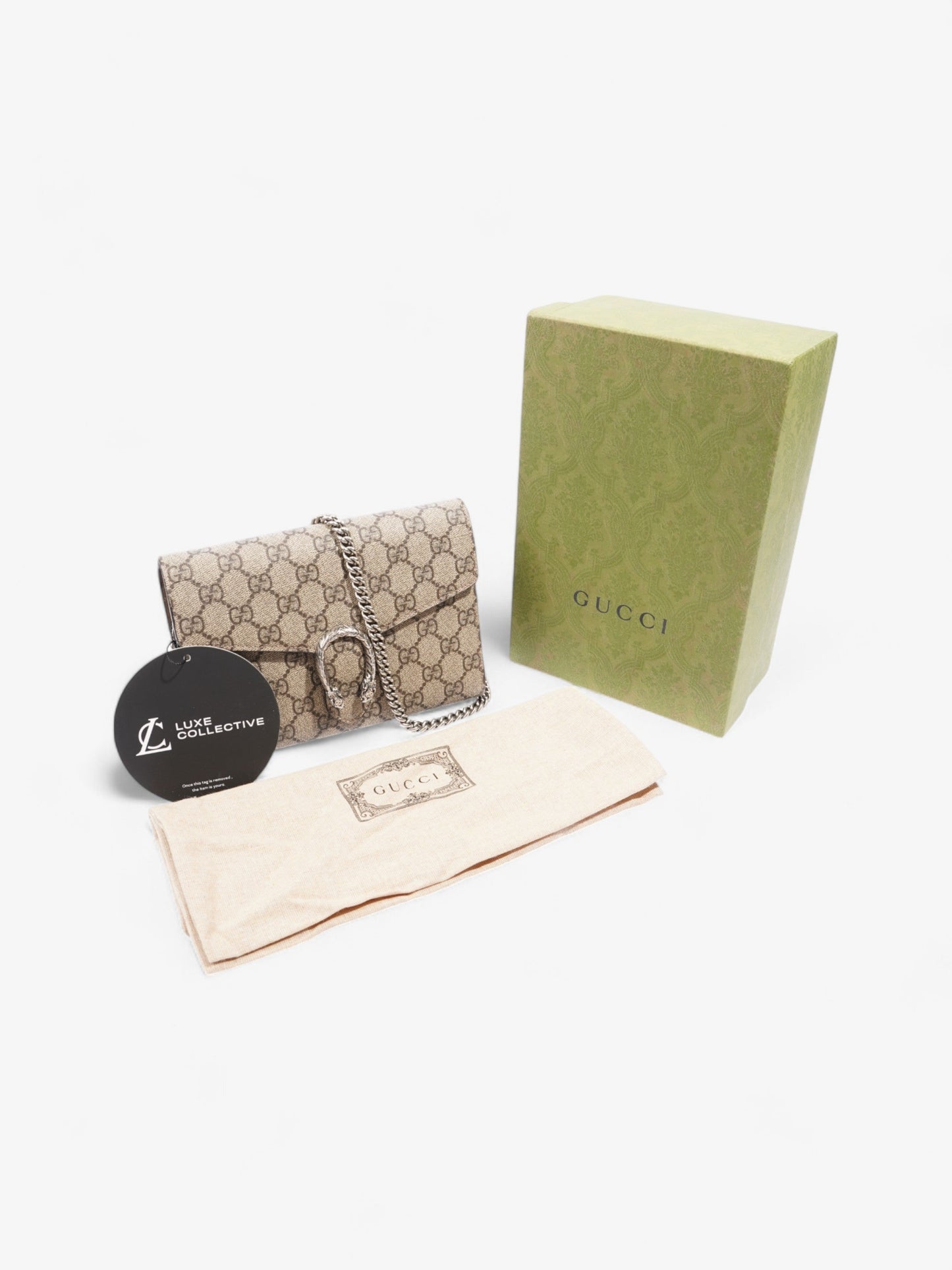 Gucci Dionysus Chain Wallet GG Supreme Coated Canvas