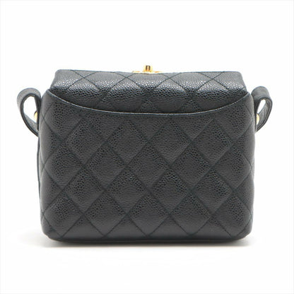 Chanel Vintage Black Gold Carved Buckle Box Bag