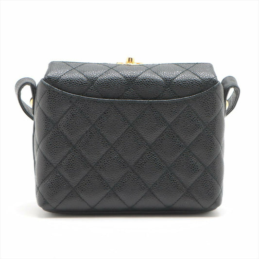 Chanel Vintage Black Gold Carved Buckle Box Bag