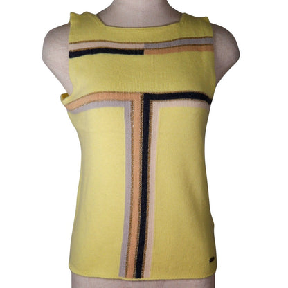 Chanel Sleeveless Knit Top Cashmere Rayon Polyester