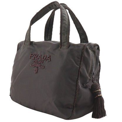 Prada Beads Logo Nylon Handbag