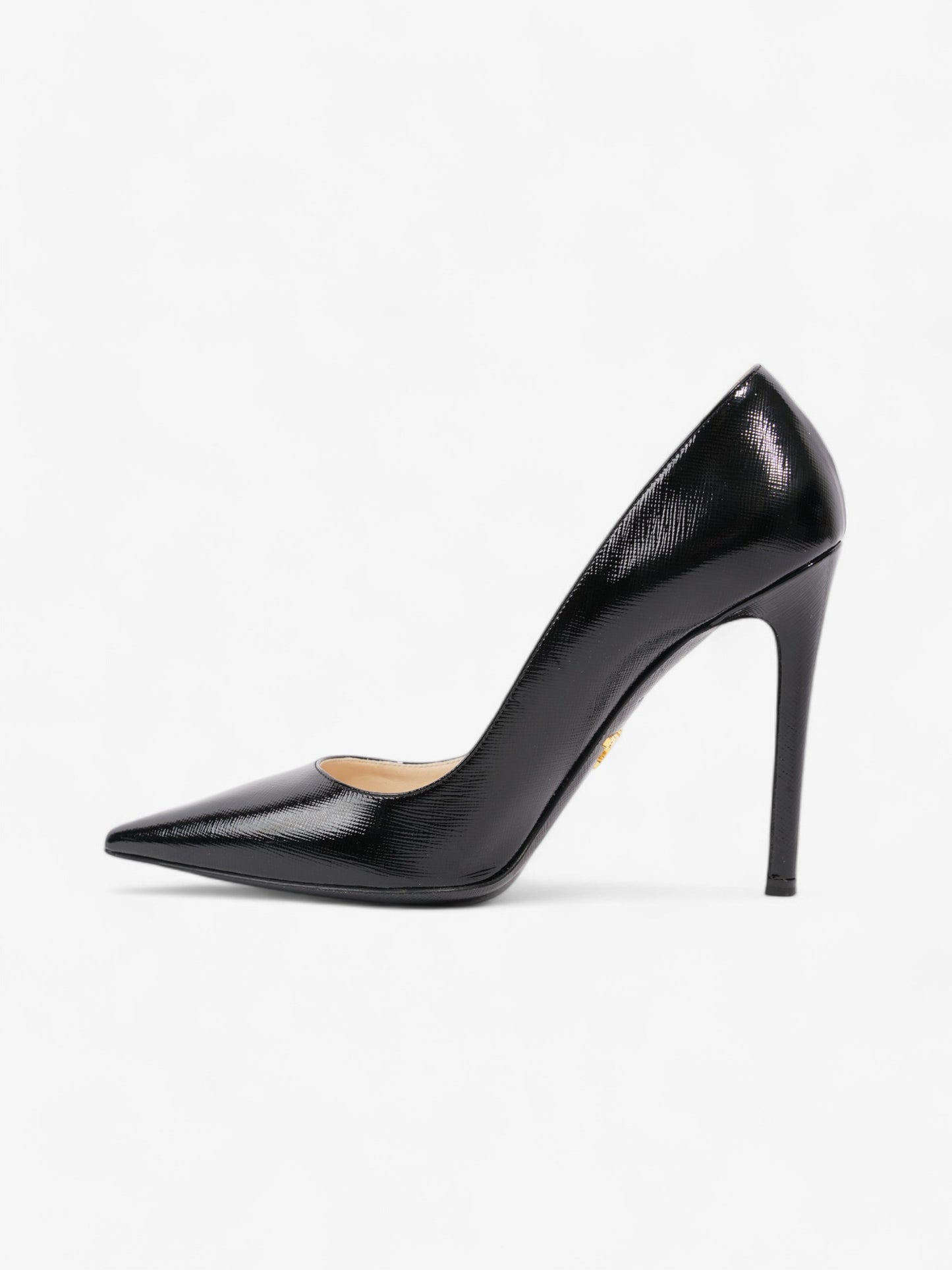 Prada Pointed Toe Heels Black Saffiano Leather EU 38 UK 5