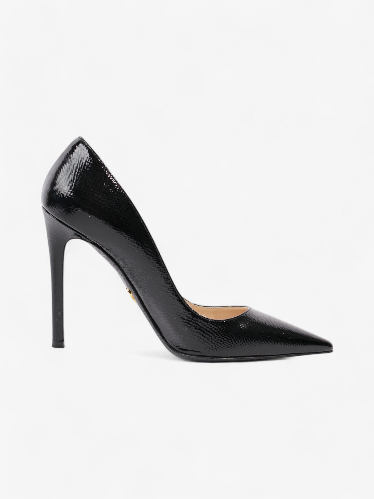 Prada Pointed Toe Heels Black Saffiano Leather EU 38 UK 5