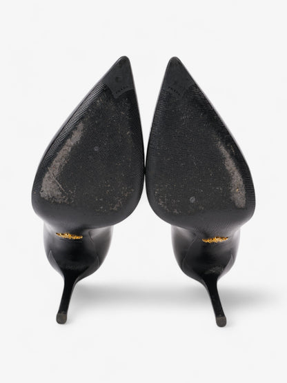 Prada Pointed Toe Heels Black Saffiano Leather EU 38 UK 5