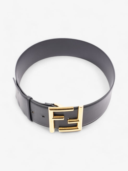 Fendi FF-Motif Wide Belt Black / Gold Leather 85cm / 34"