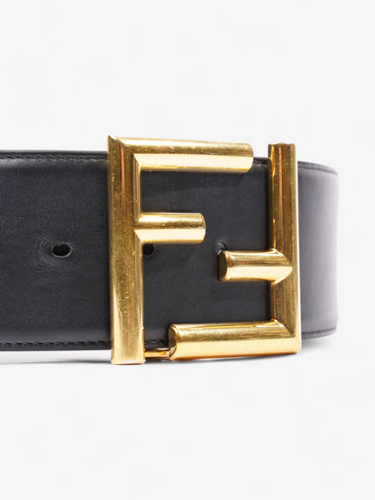 Fendi FF-Motif Wide Belt Black / Gold Leather 85cm / 34"