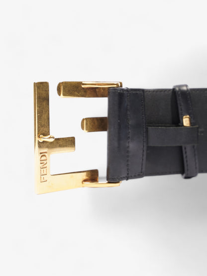 Fendi FF-Motif Wide Belt Black / Gold Leather 85cm / 34"