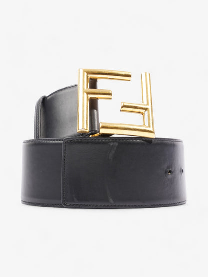 Fendi FF-Motif Wide Belt Black / Gold Leather 85cm / 34"