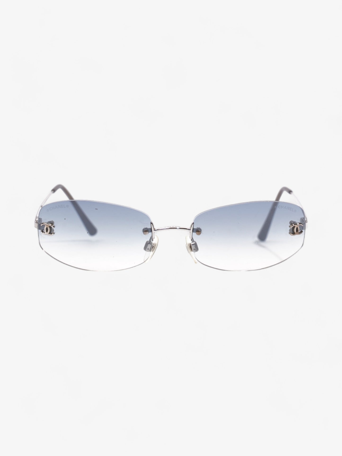Chanel Transparent Classic Sunglasses Silver Acetate 130mm