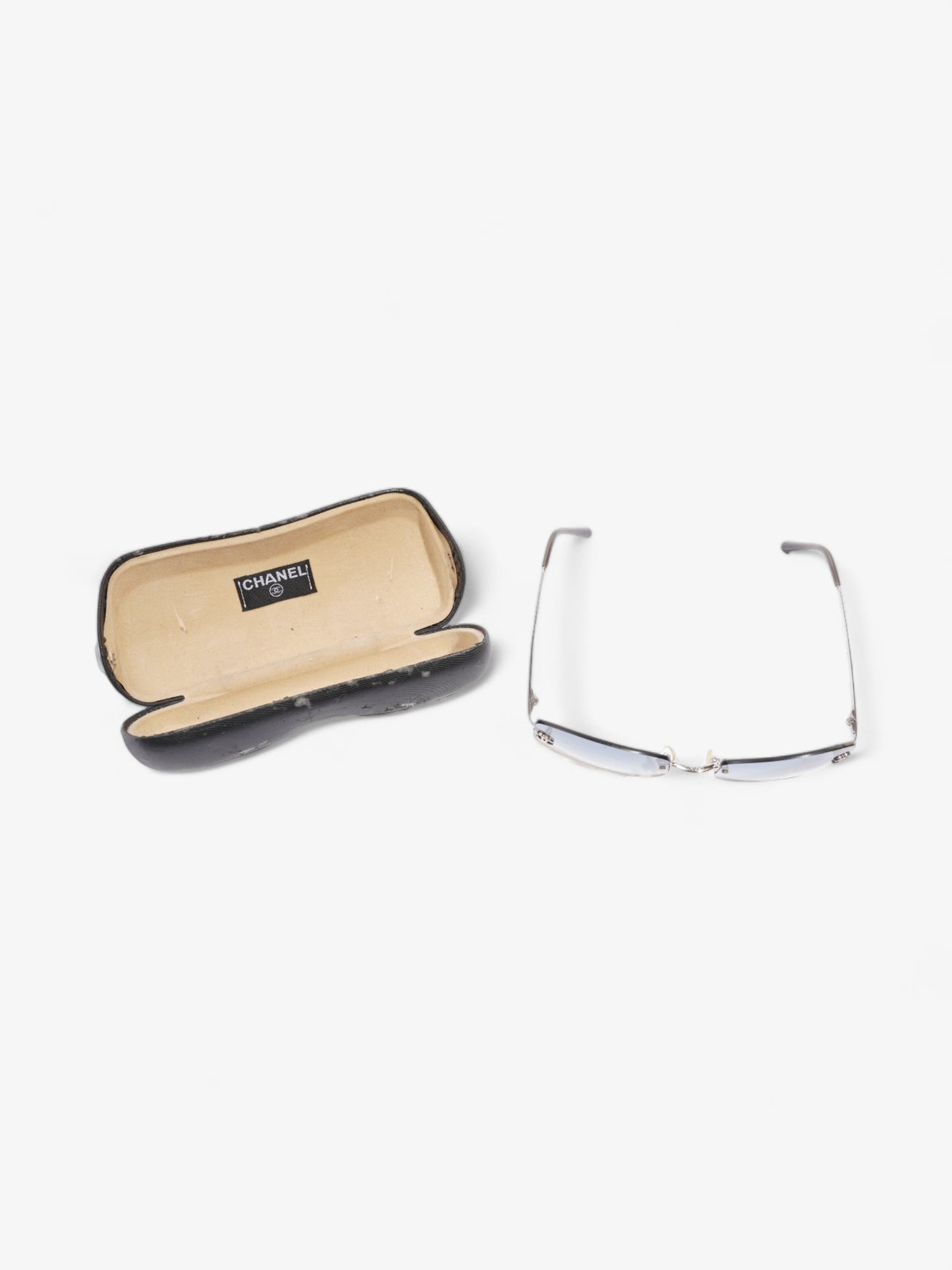 Chanel Transparent Classic Sunglasses Silver Acetate 130mm