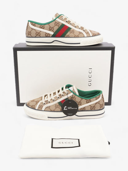 Gucci Tennis 1977 Sneakers Beige Monogram / White / Green Canvas EU 36.5 UK 3.5