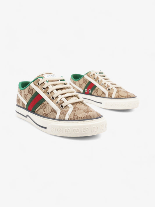 Gucci Tennis 1977 Sneakers Beige Monogram / White / Green Canvas EU 36.5 UK 3.5