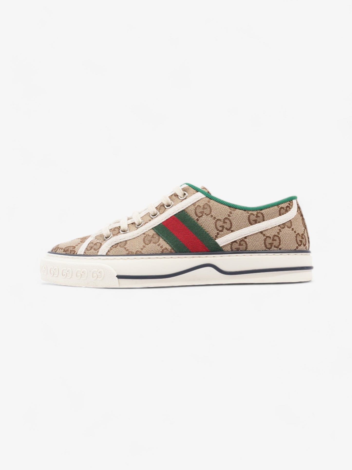 Gucci Tennis 1977 Sneakers Beige Monogram / White / Green Canvas EU 36.5 UK 3.5