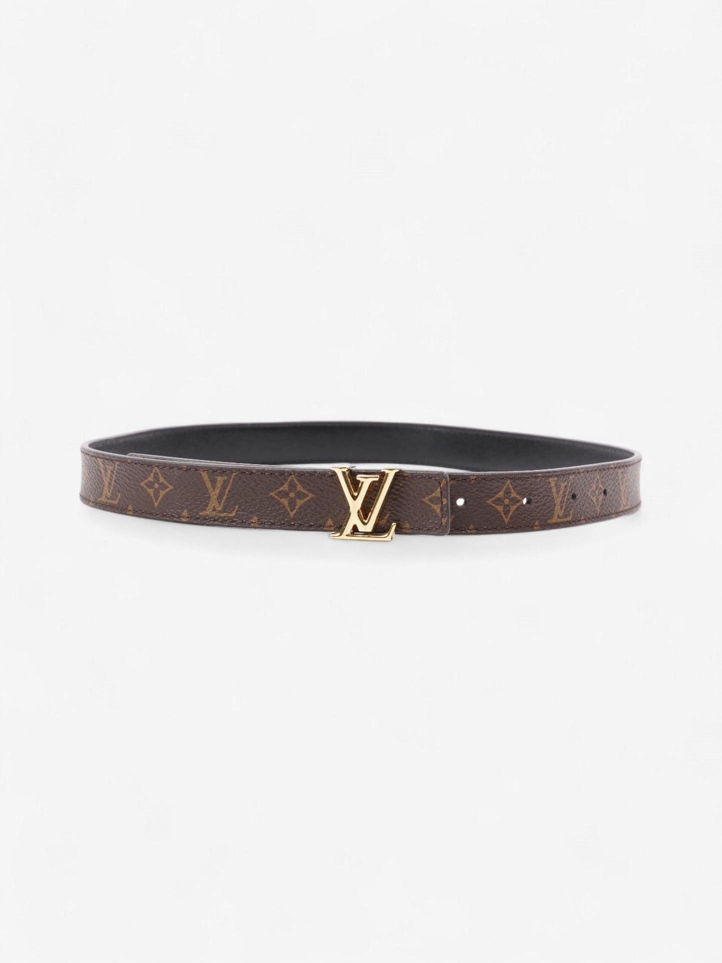 Louis Vuitton LV Initiales Reversible Belt Monogram / Black / Gold Coated Canvas 65cm / 26"