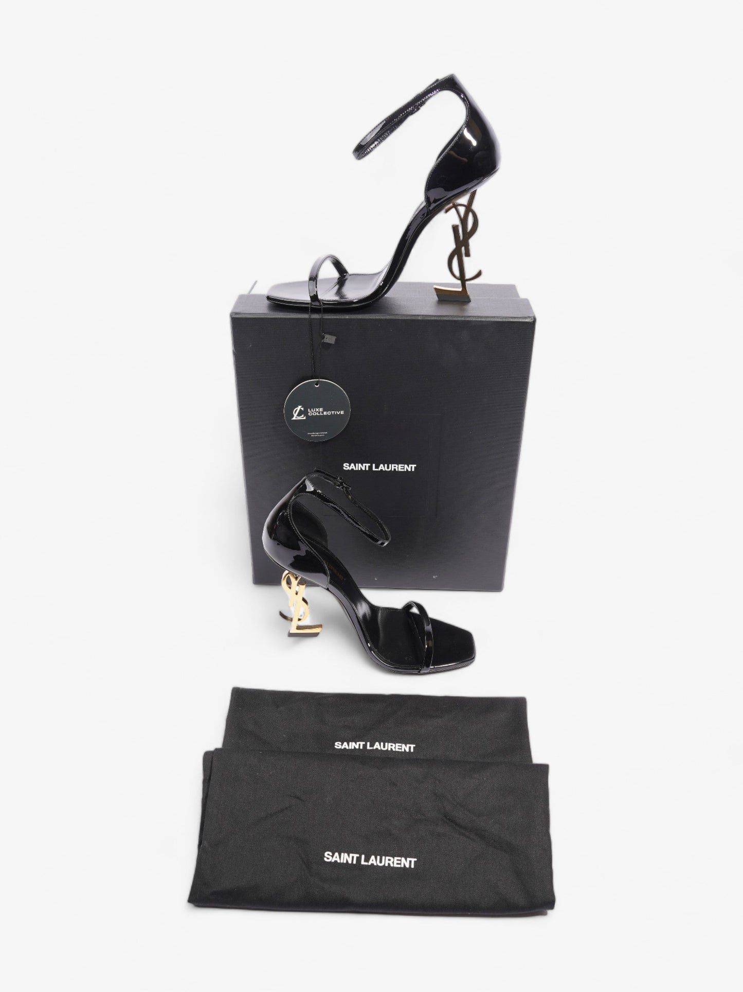 Saint Laurent Opyum 110mm Black / Gold Leather EU 37.5 UK 4.5