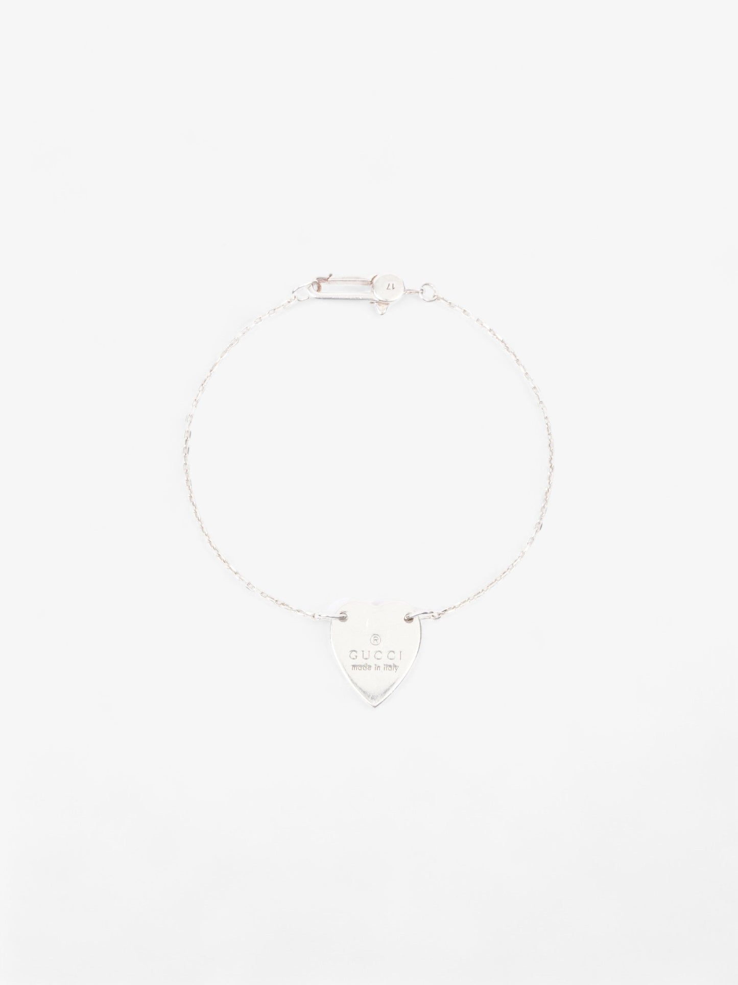Gucci Trademark Heart Bracelet Silver Silver Sterling 17