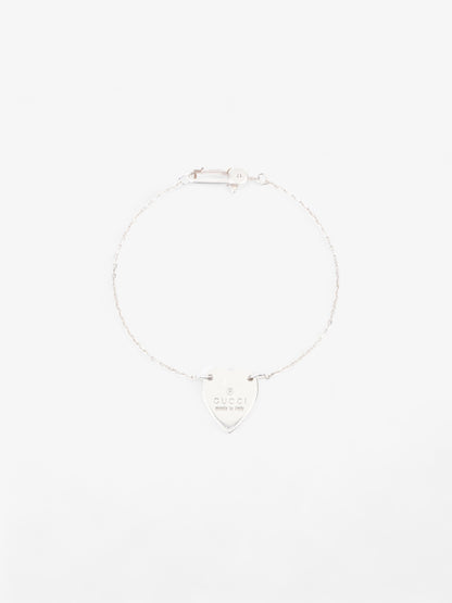 Gucci Trademark Heart Bracelet Silver Silver Sterling 17
