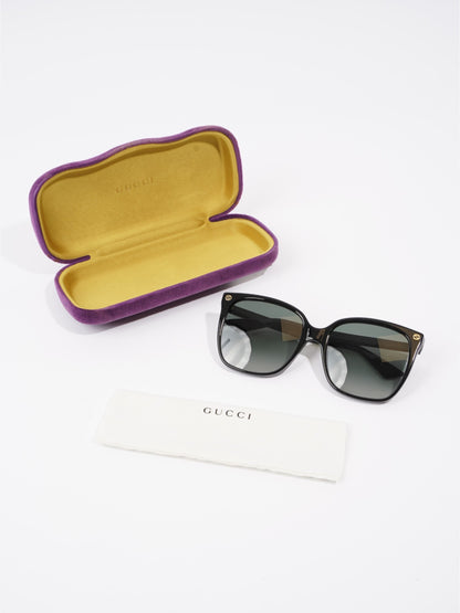 Gucci Oversized Sunglasses Black Acetate 140mm
