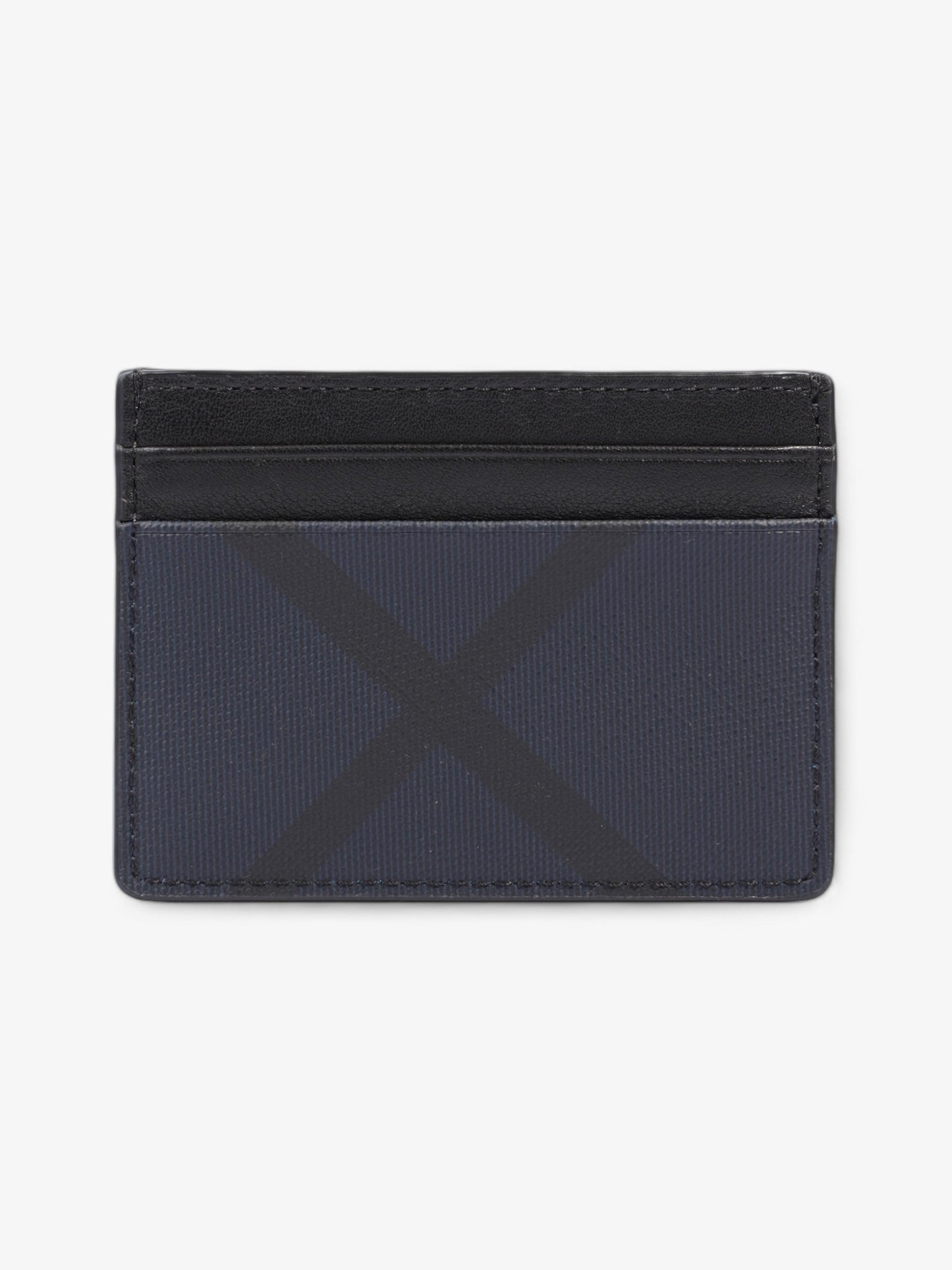 Burberry London Check Card Holder Navy Blue / Black Polyurethane
