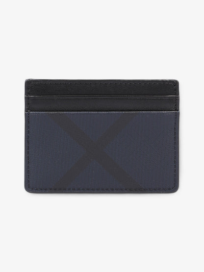 Burberry London Check Card Holder Navy Blue / Black Polyurethane