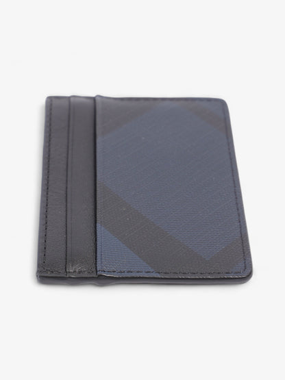 Burberry London Check Card Holder Navy Blue / Black Polyurethane