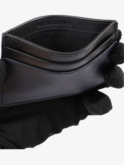 Burberry London Check Card Holder Navy Blue / Black Polyurethane