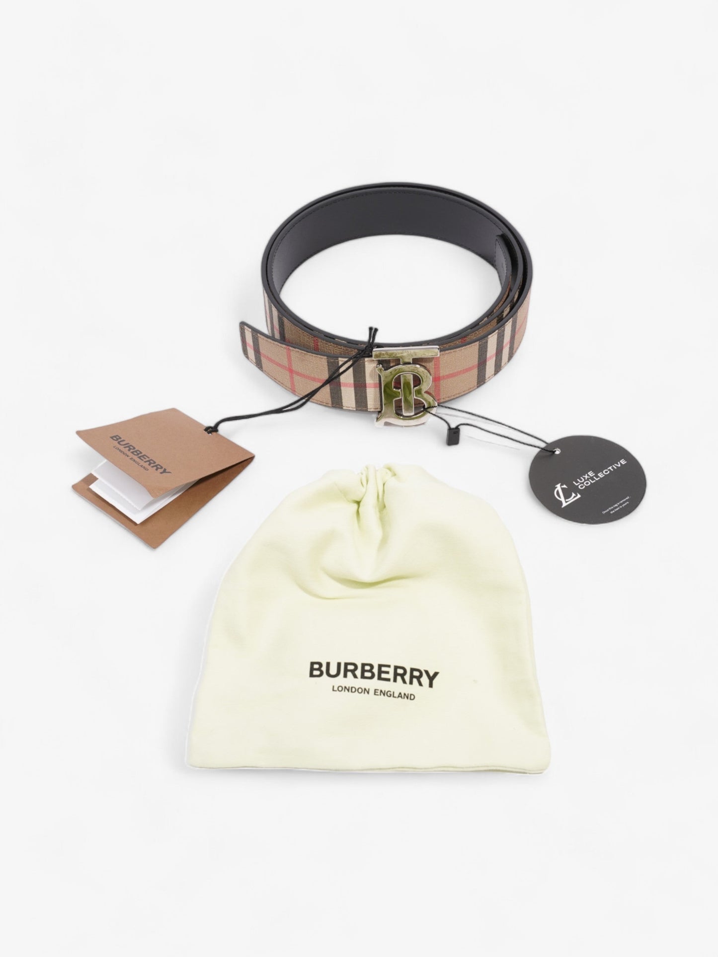 Burberry Reversible Check Belt Vintage Check Coated Canvas 90cm 36"