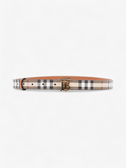 Burberry TB Belt Vintage Check / Gold Canvas Medium - 101cm