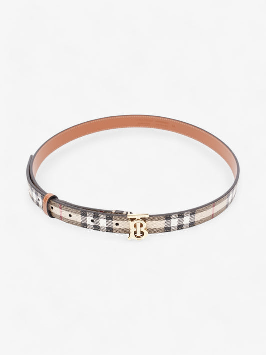 Burberry TB Belt Vintage Check / Gold Canvas Medium - 101cm