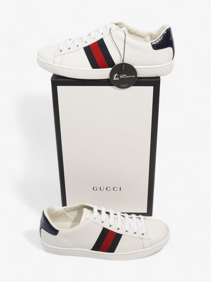 Gucci Ace Sneakers White / Navy Blue / Red Leather EU 37 UK 4