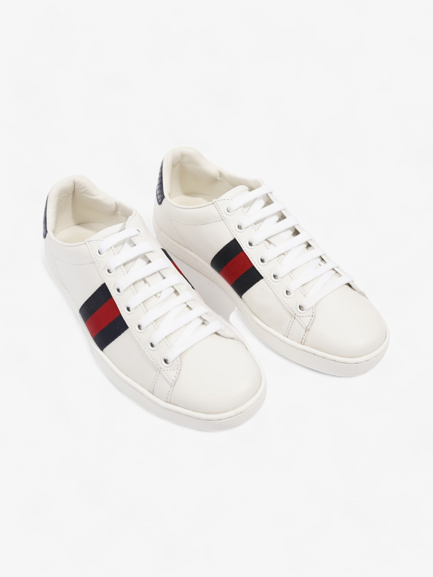 Gucci Ace Sneakers White / Navy Blue / Red Leather EU 37 UK 4