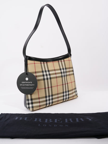 Burberry Vintage Shoulder Bag Nova Check / Black Canvas