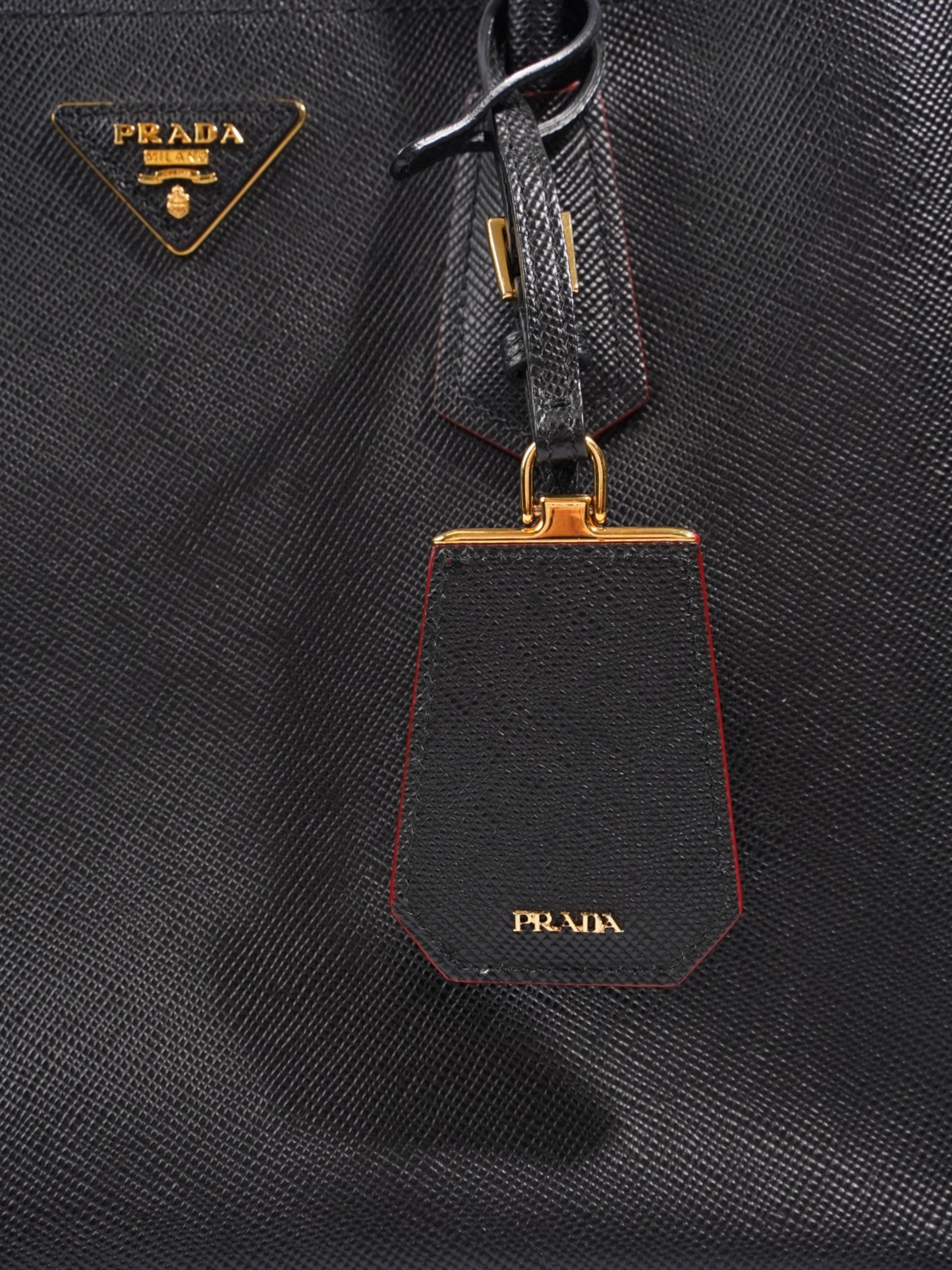 Prada Double Tote Black Saffiano Leather Medium