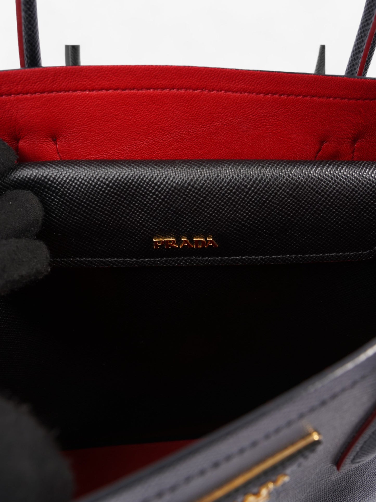 Prada Double Tote Black Saffiano Leather Medium