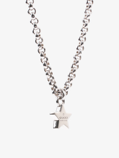 Gucci Star Pendant Necklace Silver Silver Sterling